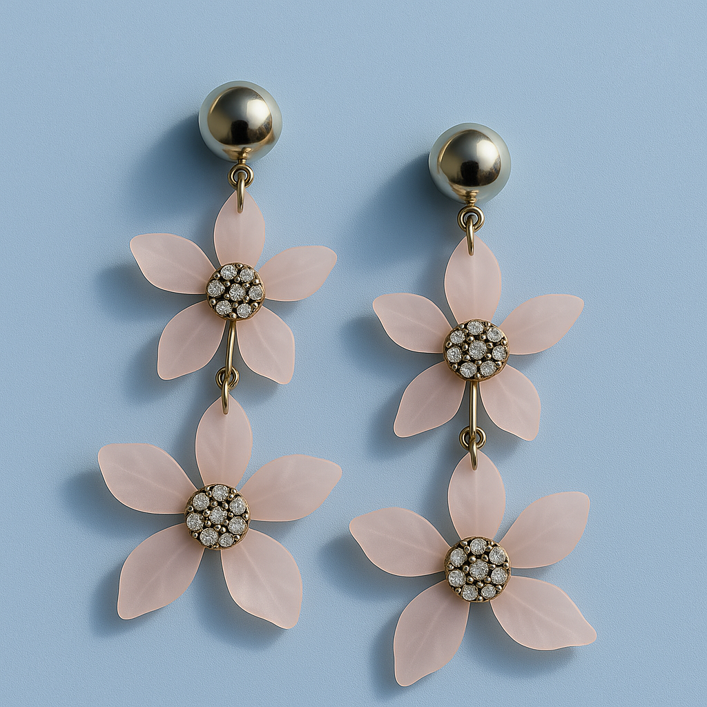Blush Petal Drop Earrings