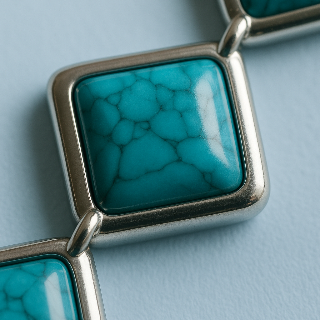 Turquoise Square Steps Bracelet