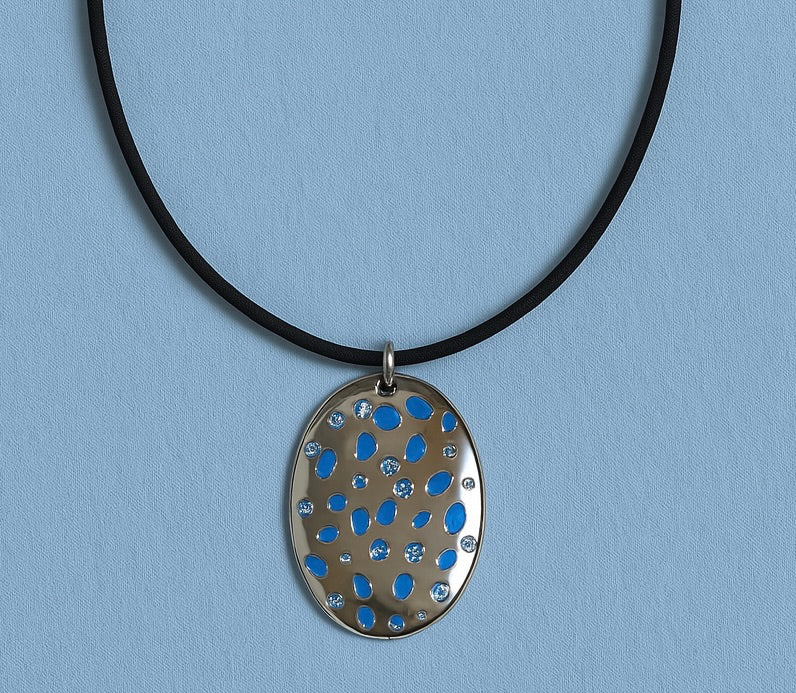 Blue Spark Drop Necklace