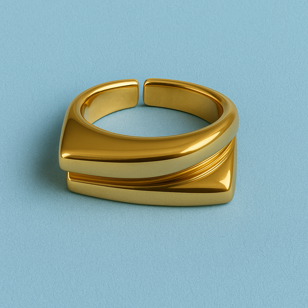 Bold Edge Gold Ring