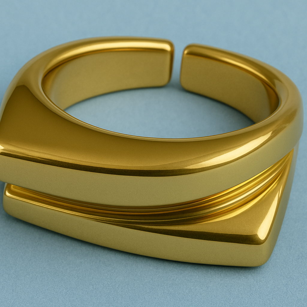 Bold Edge Gold Ring