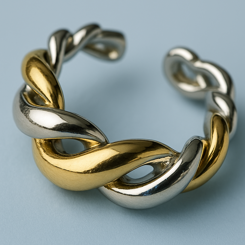 Gold and Silver Twist Ring