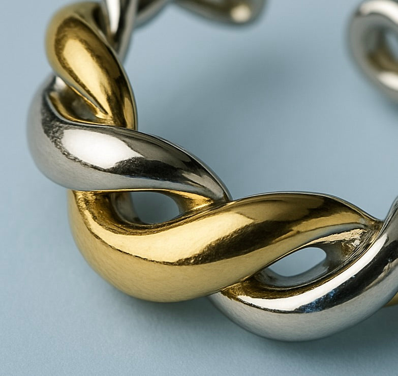 Gold and Silver Twist Ring