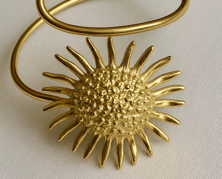 Sun Spiral Gold Arm Cuff