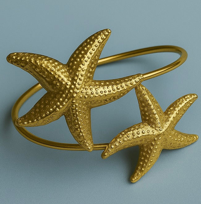 Twin Starfish Gold Arm Cuff
