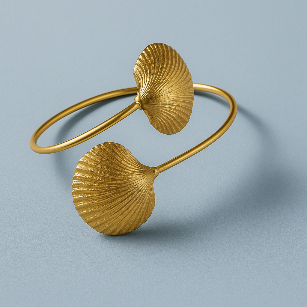 Twin Shell Gold Arm Cuff