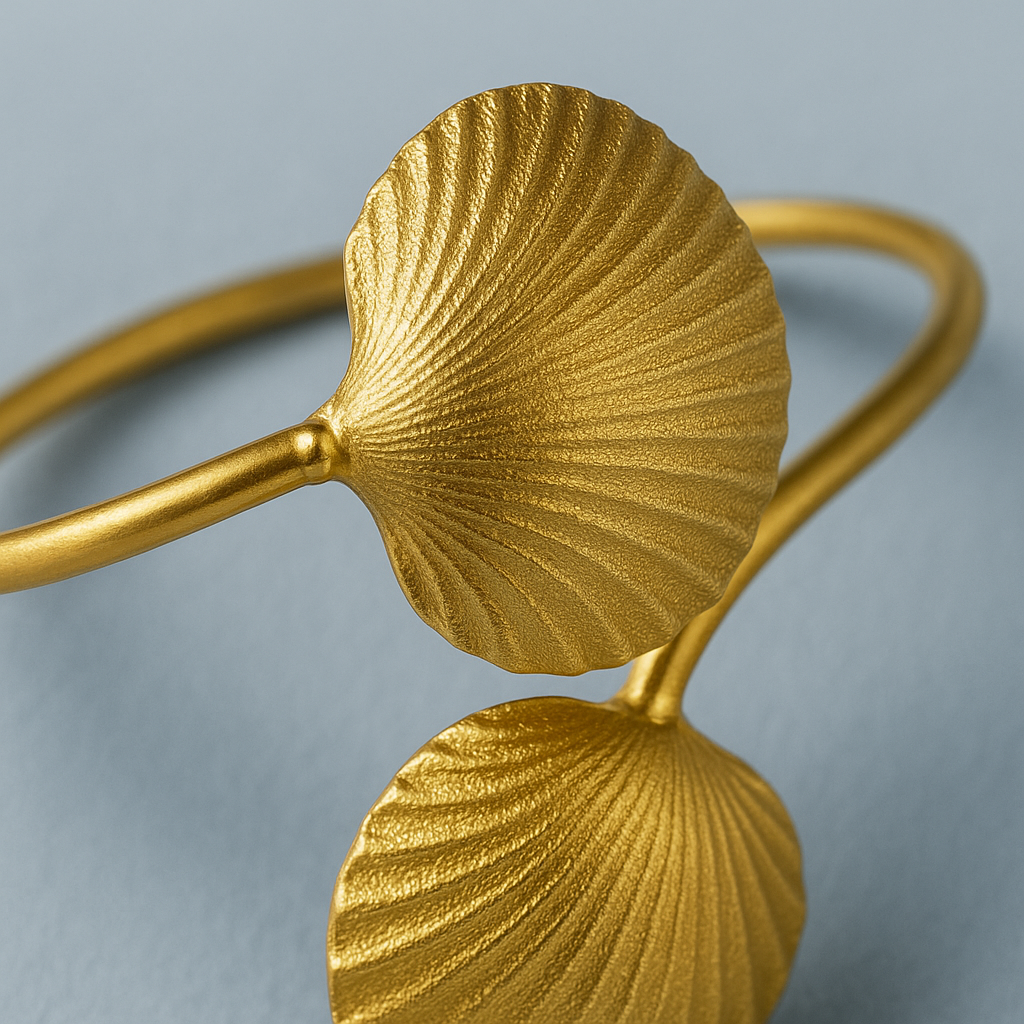 Twin Shell Gold Arm Cuff