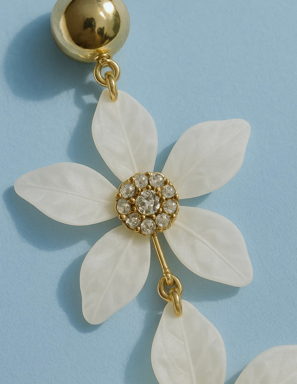 White Blossom Drop Earrings