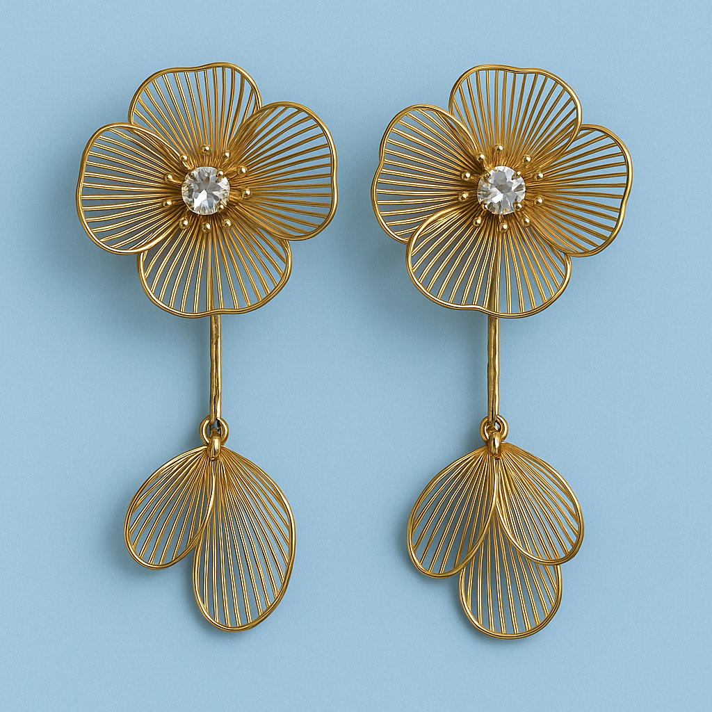 Golden Petal Dangles