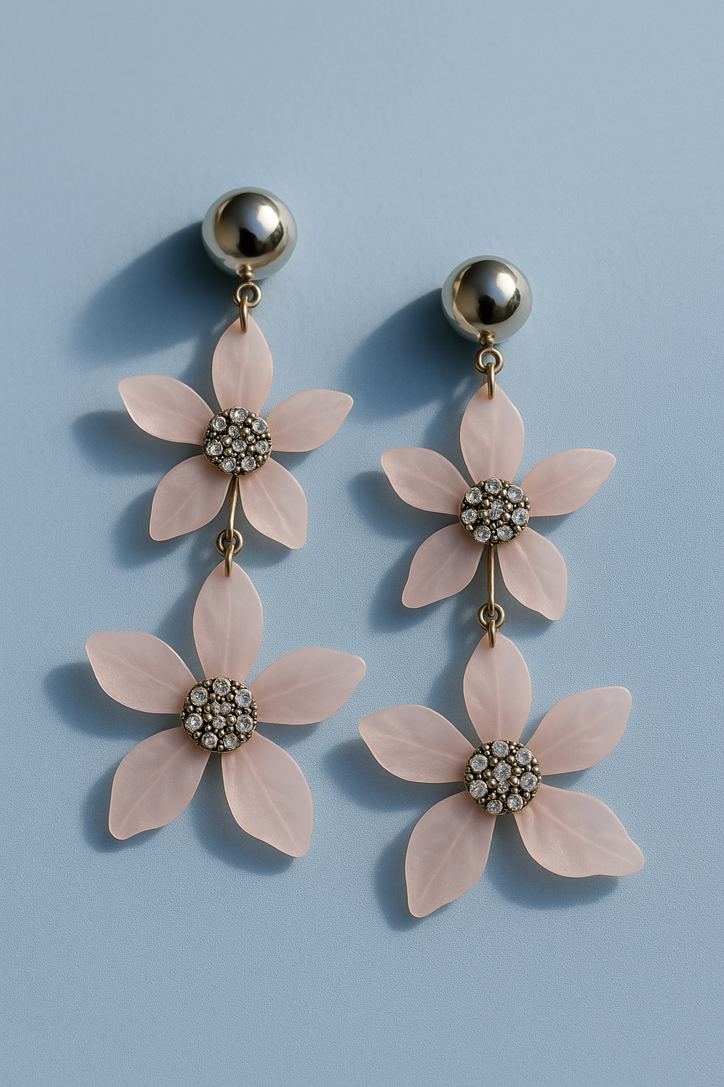 Blush Petal Drop Earrings