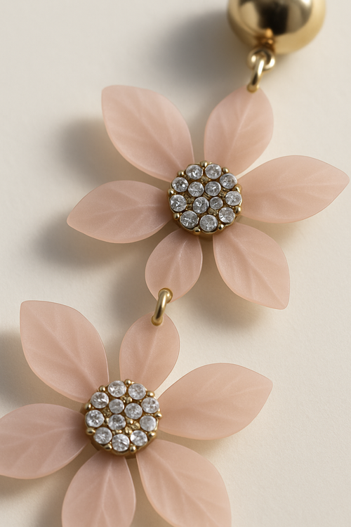 Blush Petal Drop Earrings