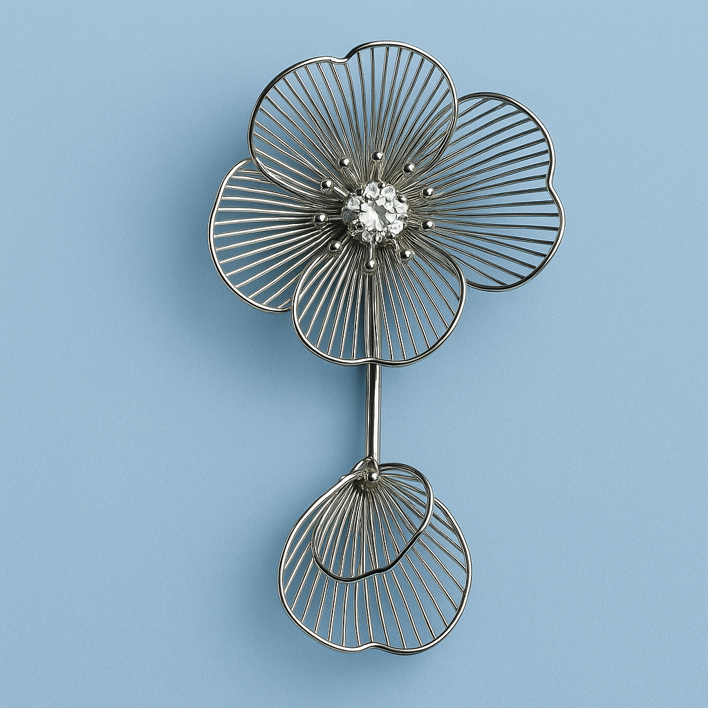 Silver Petal Dangles