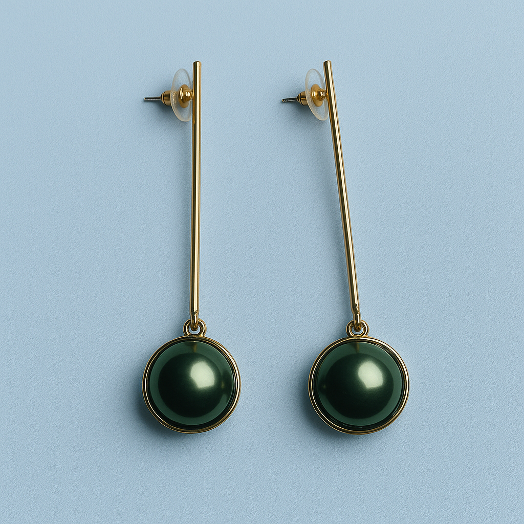 Green Stone Drop Earrings