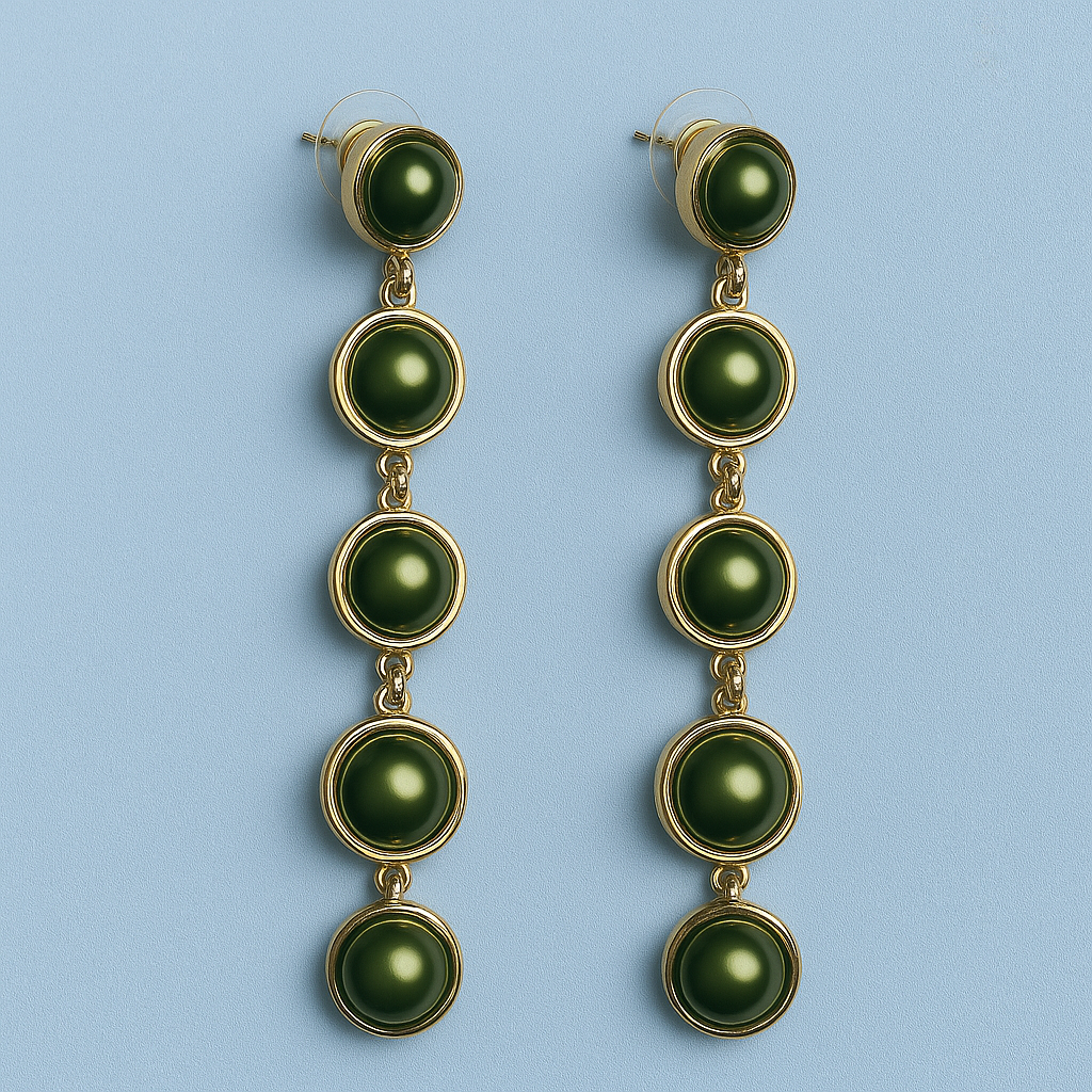 Green Stone Drop Earrings
