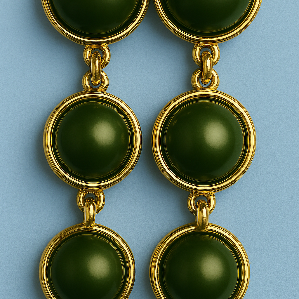 Green Stone Drop Earrings
